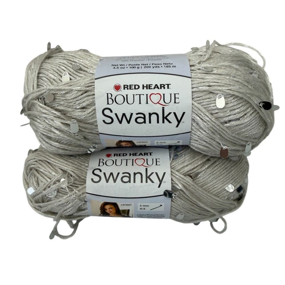Red Heart Boutique Swanky Sterling 3.5 oz 202 yards Acrylic Polyester 2 Pack